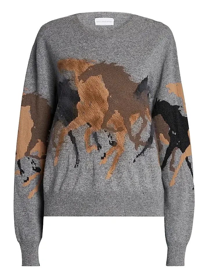 Women's Racing Horses Wool Sweater