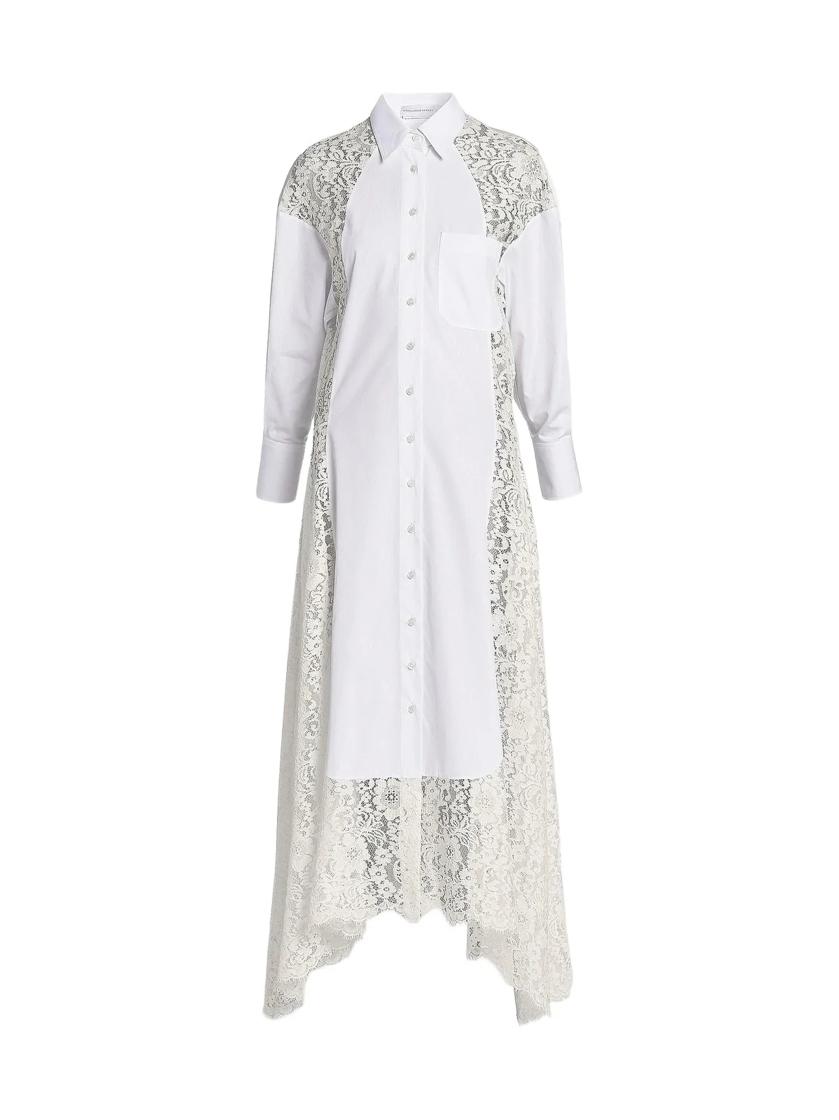 Women's Lace-Paneled Cotton Poplin Shirtdress