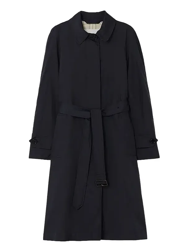 Women's Long Belted Nylon Car Coat
