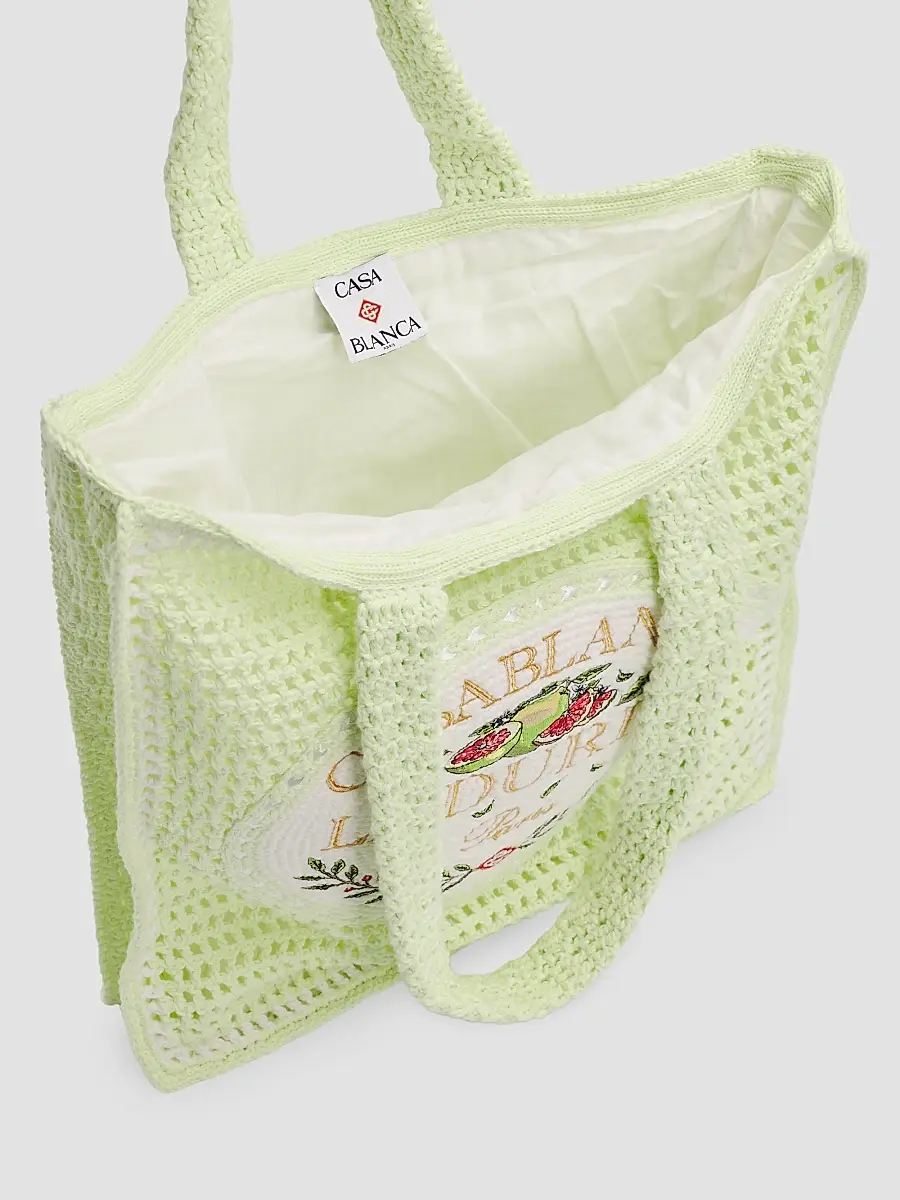 Casablanca Men's x Ladurée Crocheted Tote Bag | Thumbnail 3 Casablanca Men's x Ladurée Crocheted Tote Bag | Thumbnail 3