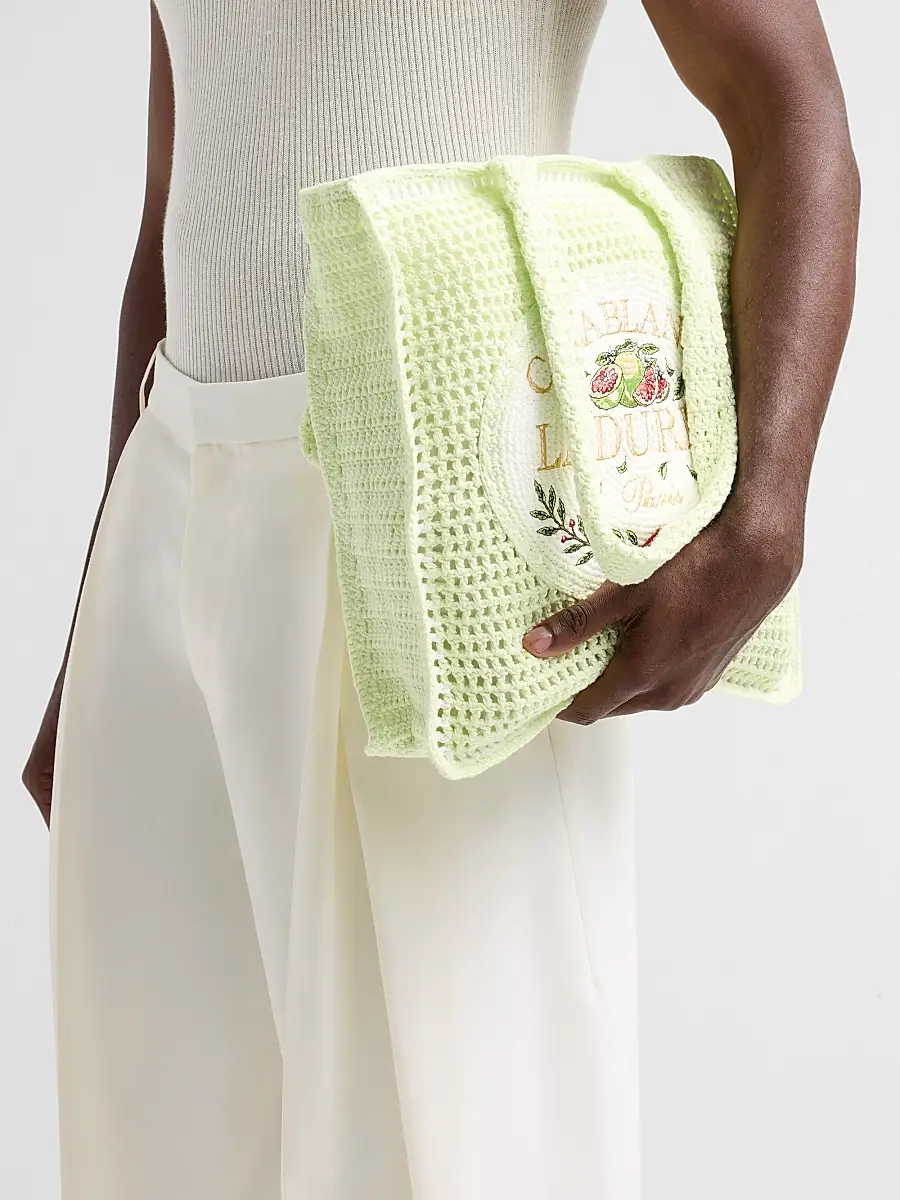 Casablanca Men's x Ladurée Crocheted Tote Bag | Thumbnail 4 Casablanca Men's x Ladurée Crocheted Tote Bag | Thumbnail 4