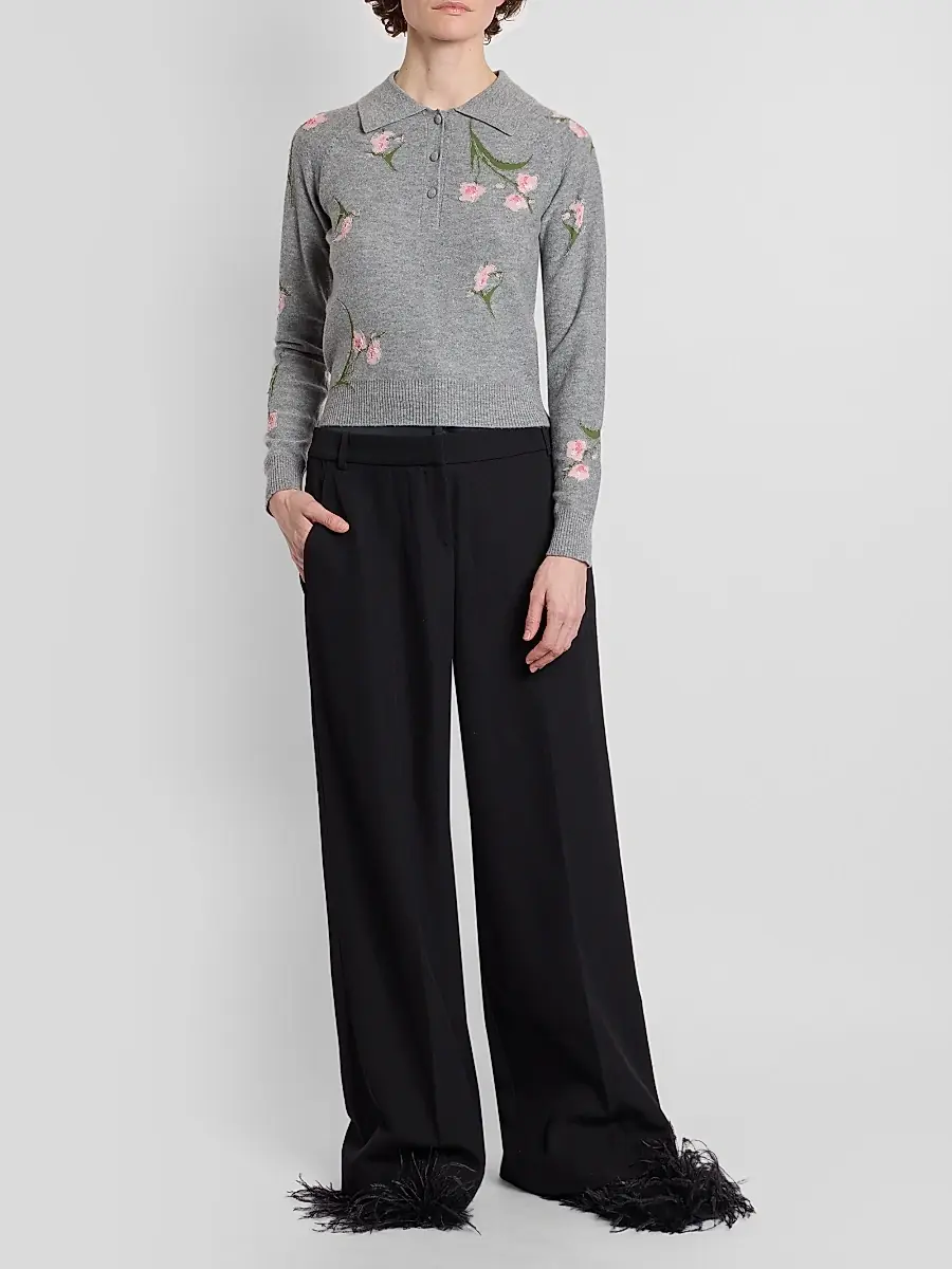 Erdem Women's Grain De Poudre Wide-Leg Trousers | Thumbnail 2 Erdem Women's Grain De Poudre Wide-Leg Trousers | Thumbnail 2