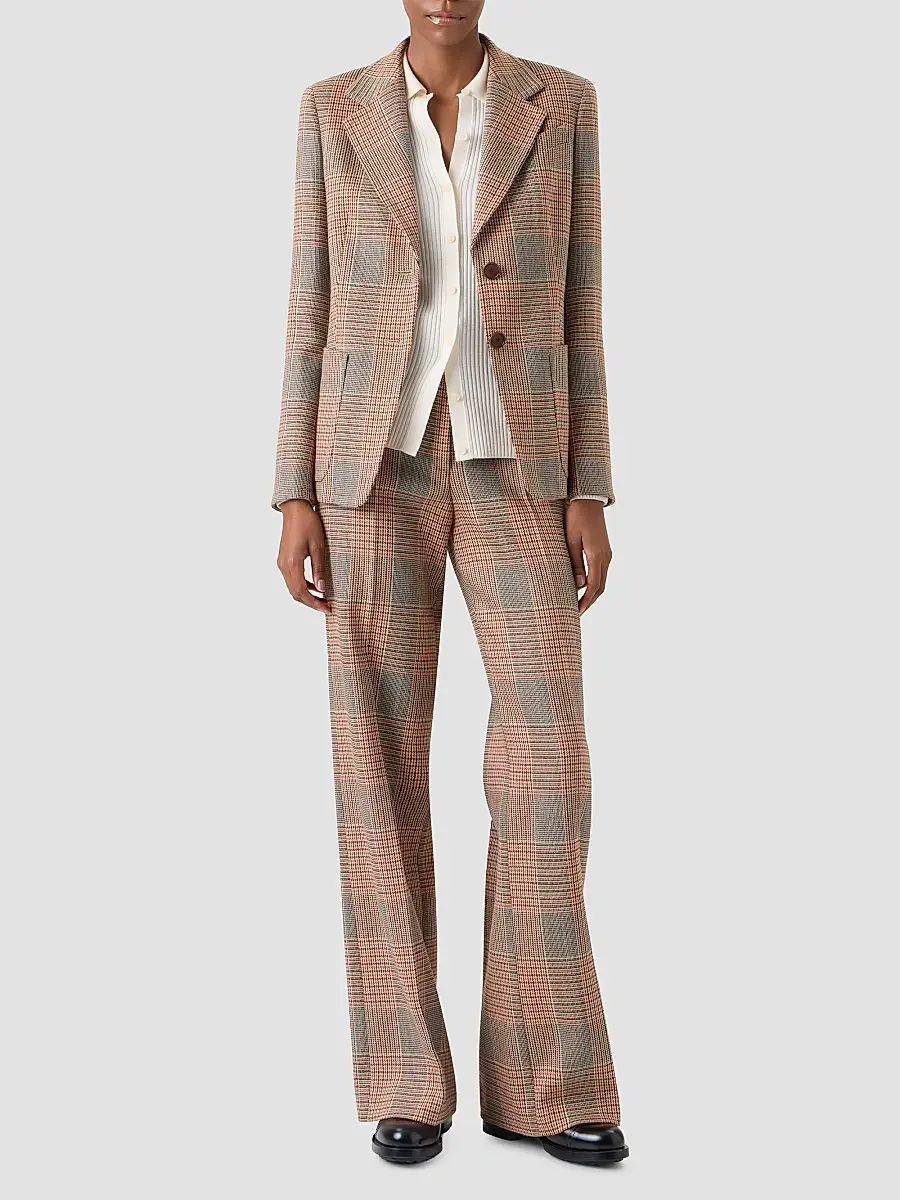 Akris punto Women's Glen Check Tailored Wool-Blend Blazer | Thumbnail 2 Akris punto Women's Glen Check Tailored Wool-Blend Blazer | Thumbnail 2