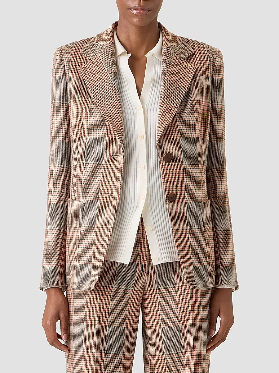 Akris punto Women's Glen Check Tailored Wool-Blend Blazer | Thumbnail 4 Akris punto Women's Glen Check Tailored Wool-Blend Blazer | Thumbnail 4