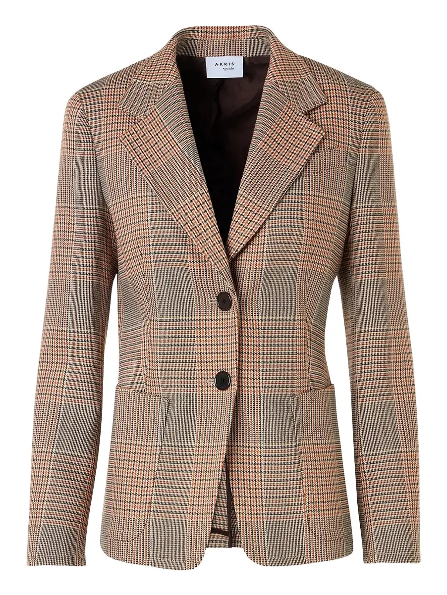 Women's Glen Check Tailored Wool-Blend Blazer Women's Glen Check Tailored Wool-Blend Blazer