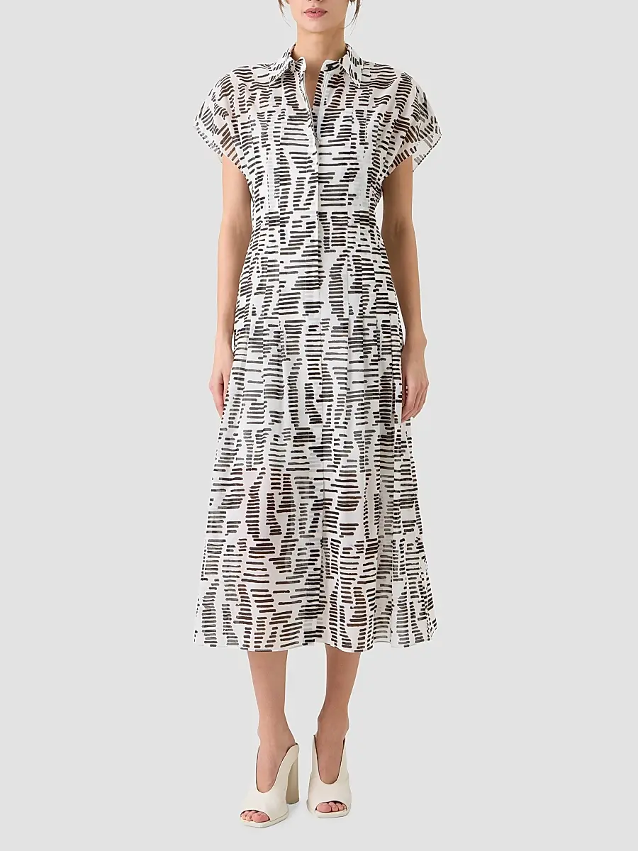 Akris Women's Printed Cotton Midi Shirtdress | Thumbnail 2 Akris Women's Printed Cotton Midi Shirtdress | Thumbnail 2