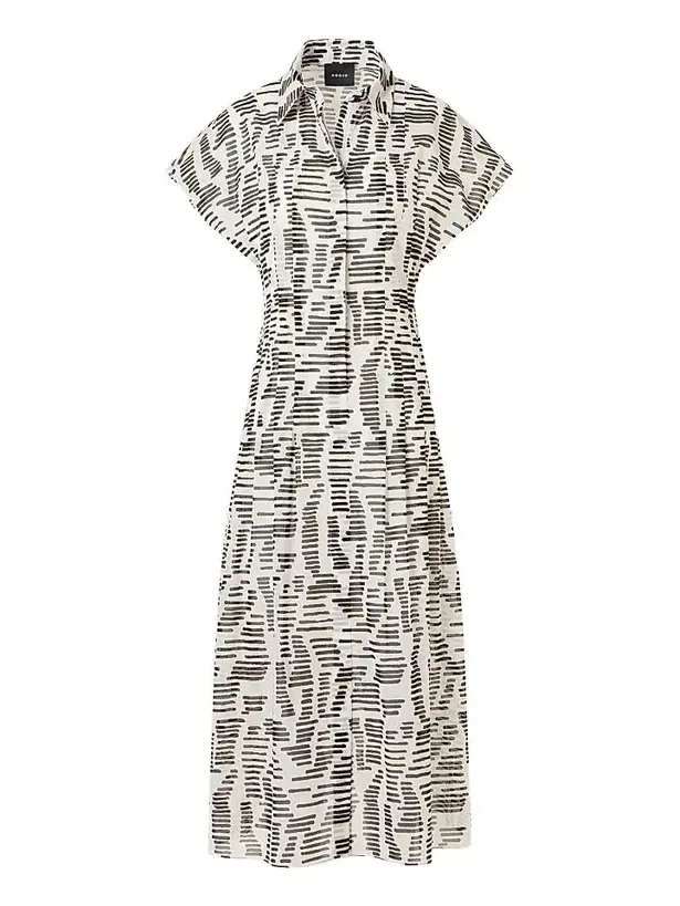 Women's Printed Cotton Midi Shirtdress