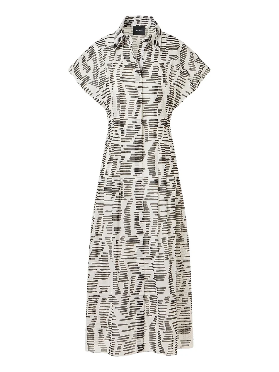 Women's Printed Cotton Midi Shirtdress