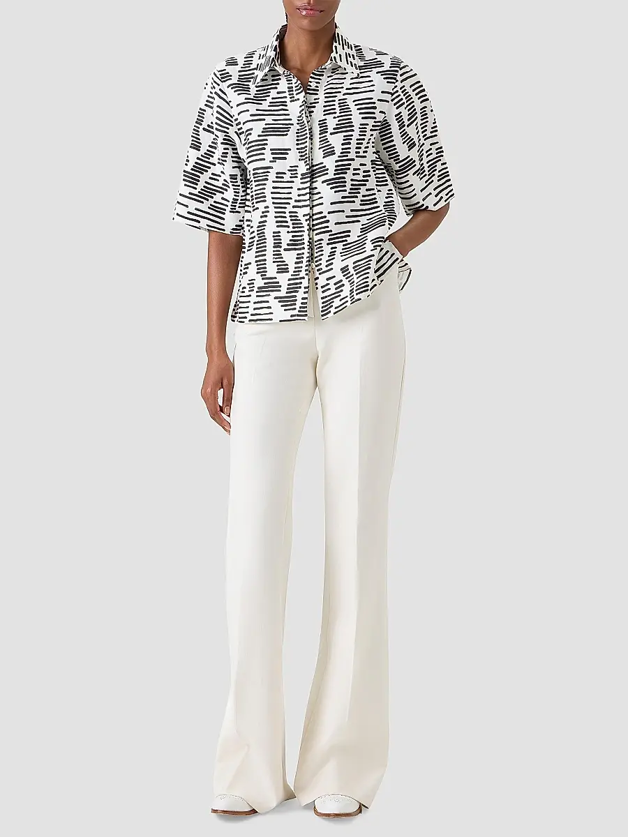 Akris Women's Dance Movements Linen Toile Blouse | Thumbnail 2