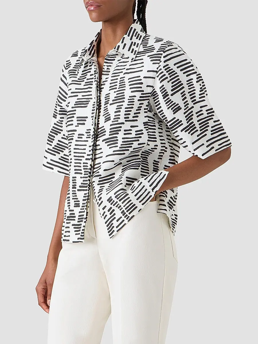 Akris Women's Dance Movements Linen Toile Blouse | Thumbnail 6