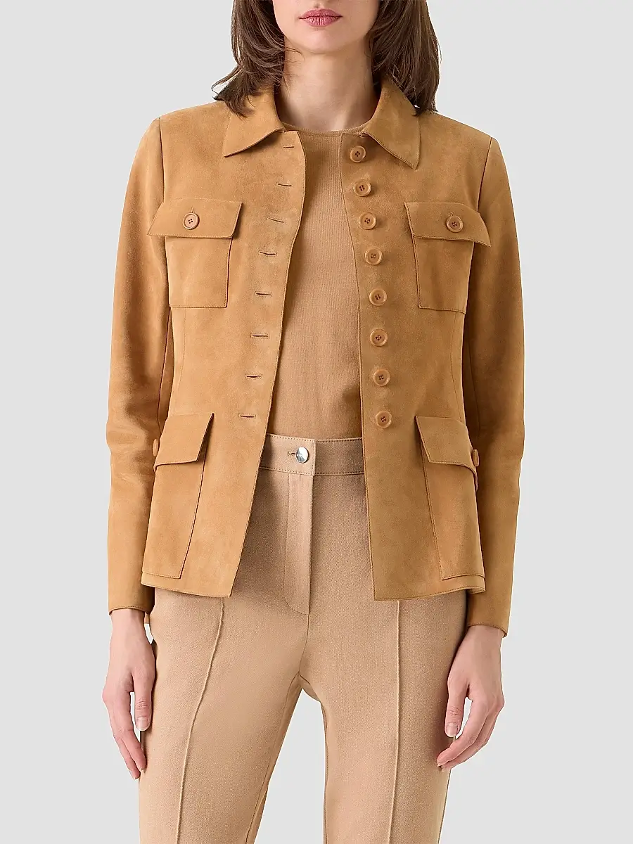 Akris Women's Delia Suede Utility Jacket | Thumbnail 4 Akris Women's Delia Suede Utility Jacket | Thumbnail 4