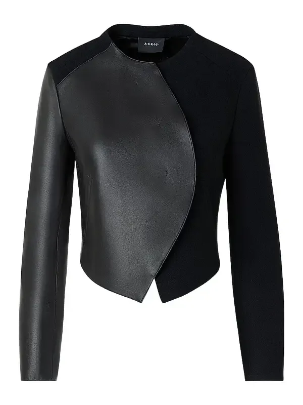 Women's Hynora Leather-Inset Virgin Wool Jacket Women's Hynora Leather-Inset Virgin Wool Jacket