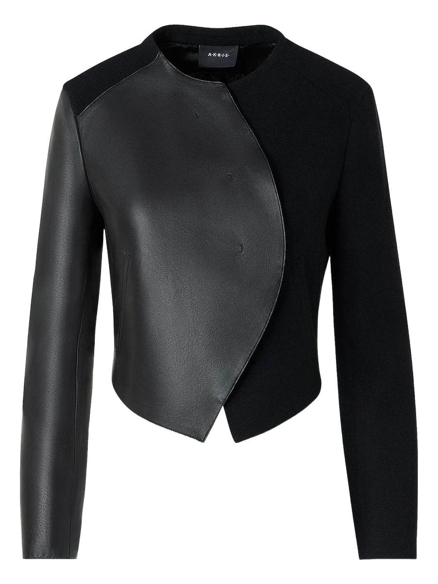 Women's Hynora Leather-Inset Virgin Wool Jacket Women's Hynora Leather-Inset Virgin Wool Jacket