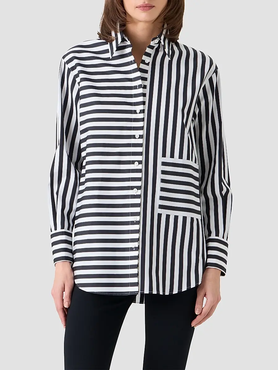 Akris punto Women's Kodak Striped Cotton Oversized Shirt | Thumbnail 4 Akris punto Women's Kodak Striped Cotton Oversized Shirt | Thumbnail 4