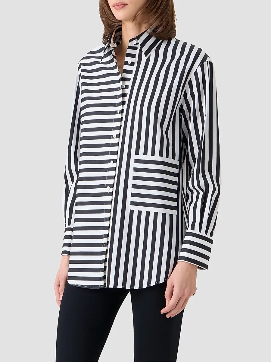 Akris punto Women's Kodak Striped Cotton Oversized Shirt | Thumbnail 6 Akris punto Women's Kodak Striped Cotton Oversized Shirt | Thumbnail 6