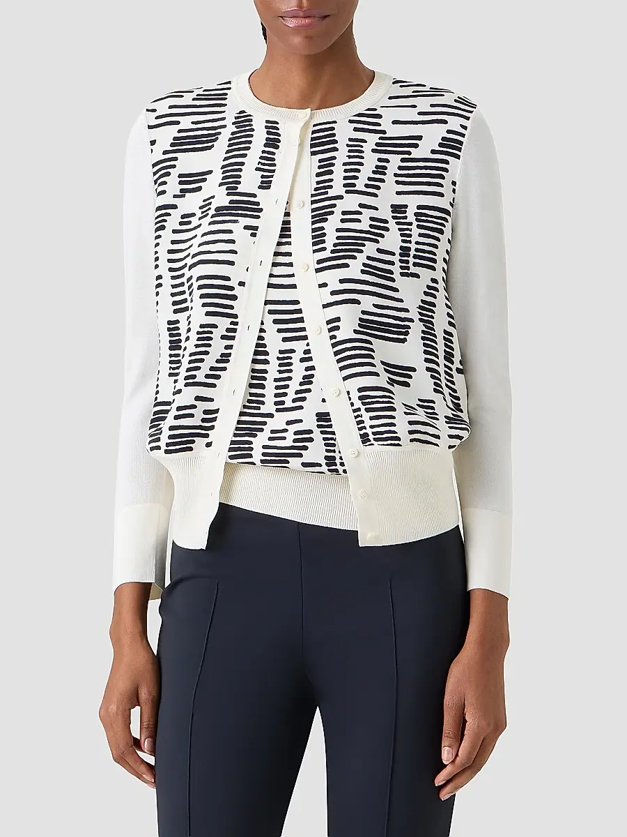 Akris Women's Printed Silk Long-Sleeve Cardigan | Thumbnail 4 Akris Women's Printed Silk Long-Sleeve Cardigan | Thumbnail 4