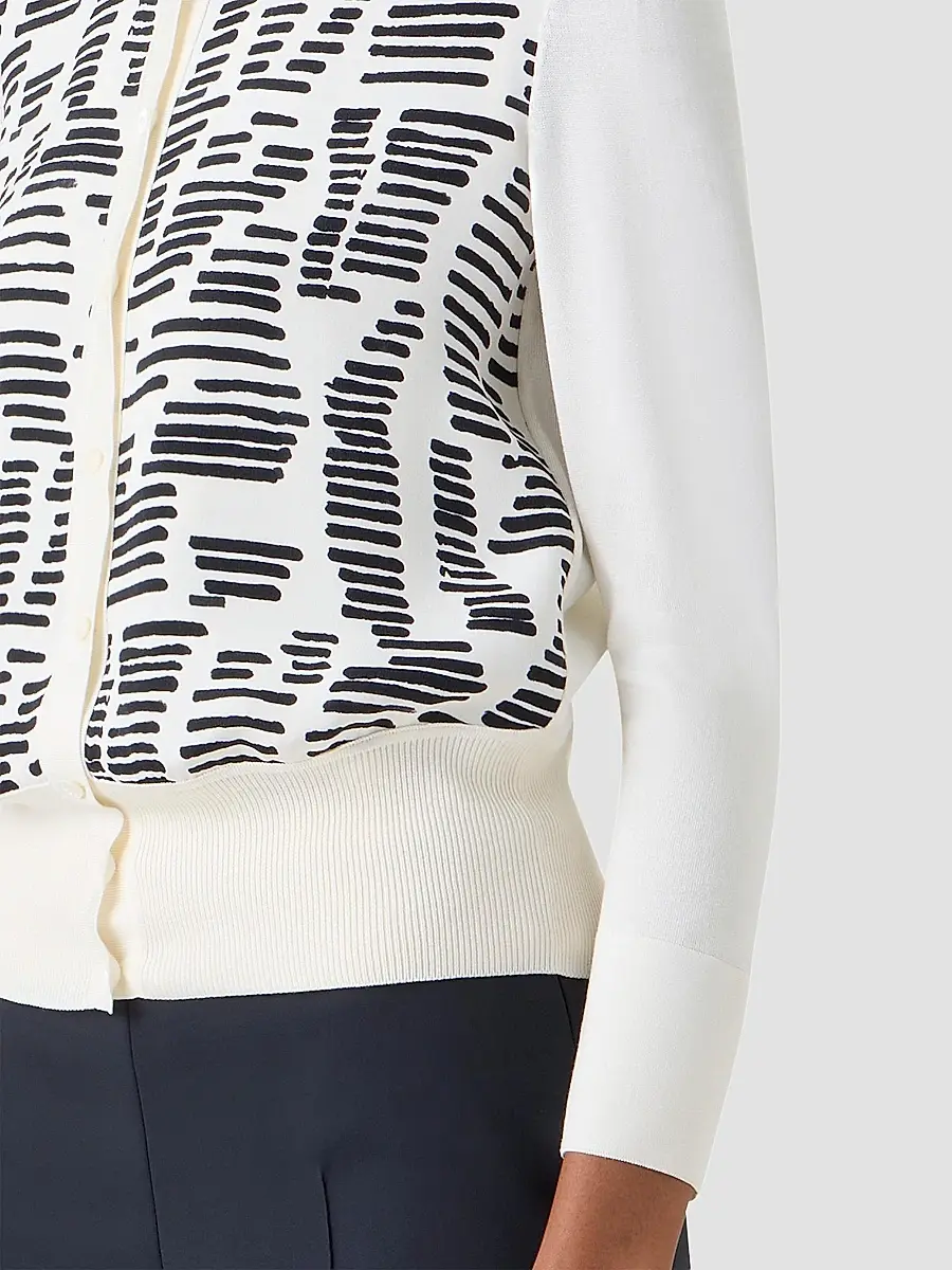 Akris Women's Printed Silk Long-Sleeve Cardigan | Thumbnail 5 Akris Women's Printed Silk Long-Sleeve Cardigan | Thumbnail 5