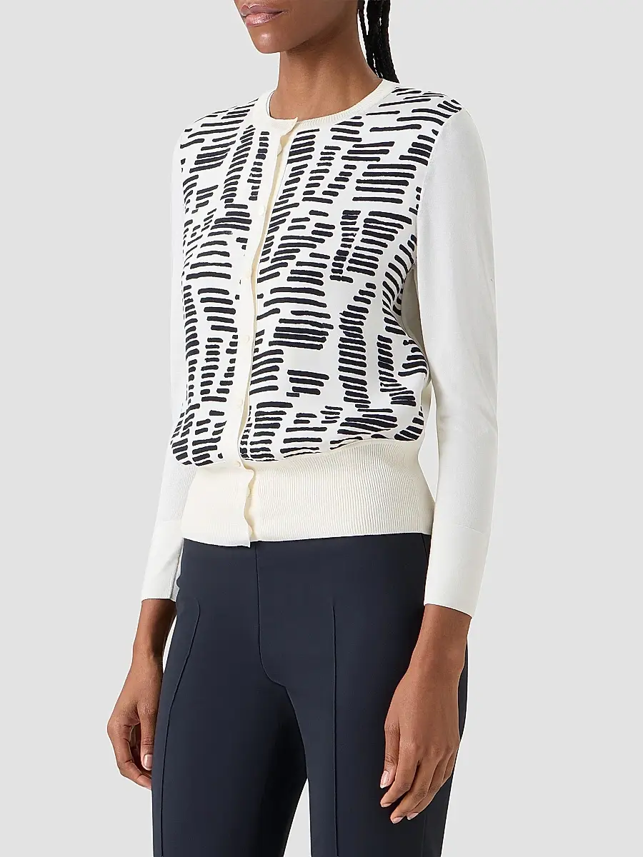 Akris Women's Printed Silk Long-Sleeve Cardigan | Thumbnail 6 Akris Women's Printed Silk Long-Sleeve Cardigan | Thumbnail 6