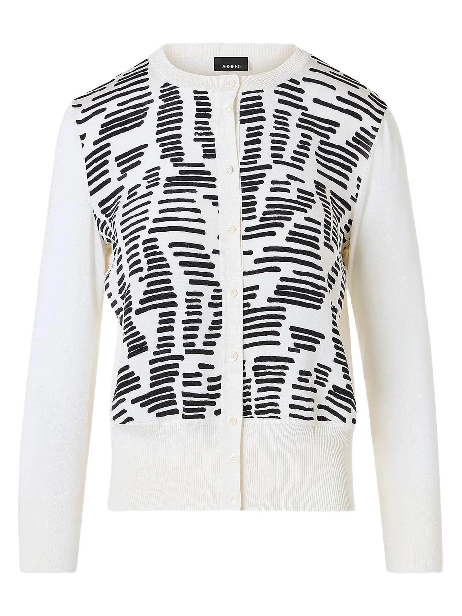 Women's Printed Silk Long-Sleeve Cardigan Women's Printed Silk Long-Sleeve Cardigan