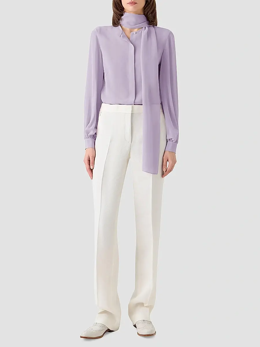 Akris Women's Silk Georgette Scarf Blouse | Thumbnail 2