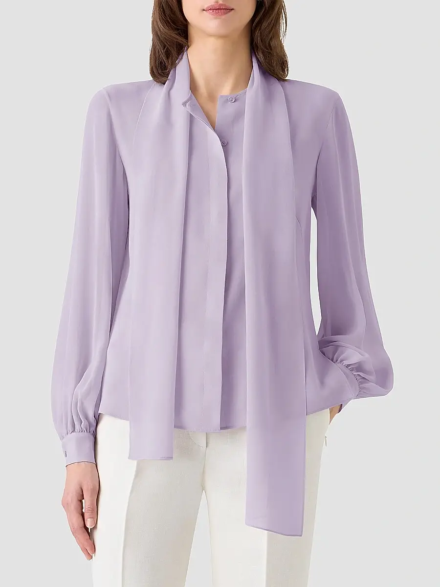 Akris Women's Silk Georgette Scarf Blouse | Thumbnail 4