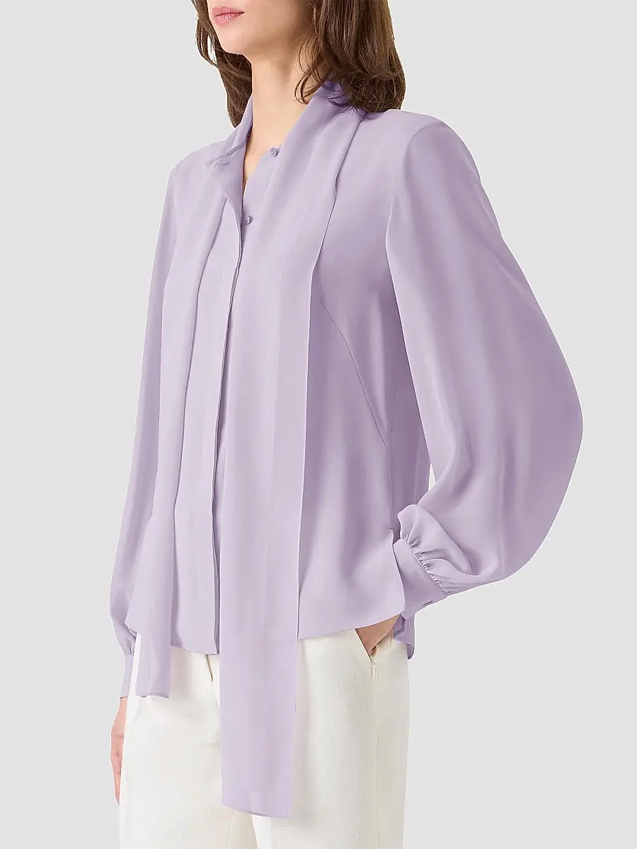 Akris Women's Silk Georgette Scarf Blouse | Thumbnail 6