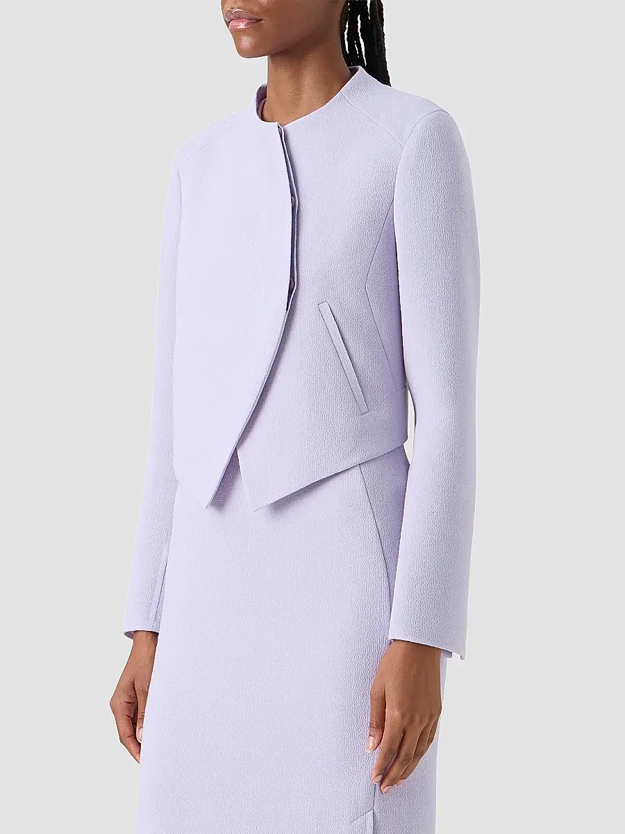 Akris Women's Hynora Asymmetric-Front Virgin Wool Jacket | Thumbnail 6 Akris Women's Hynora Asymmetric-Front Virgin Wool Jacket | Thumbnail 6