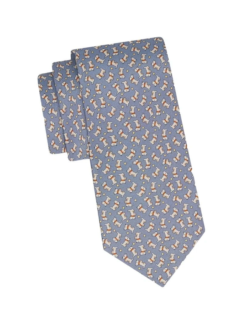 Ferragamo Men's Charlie-Print Silk Tie