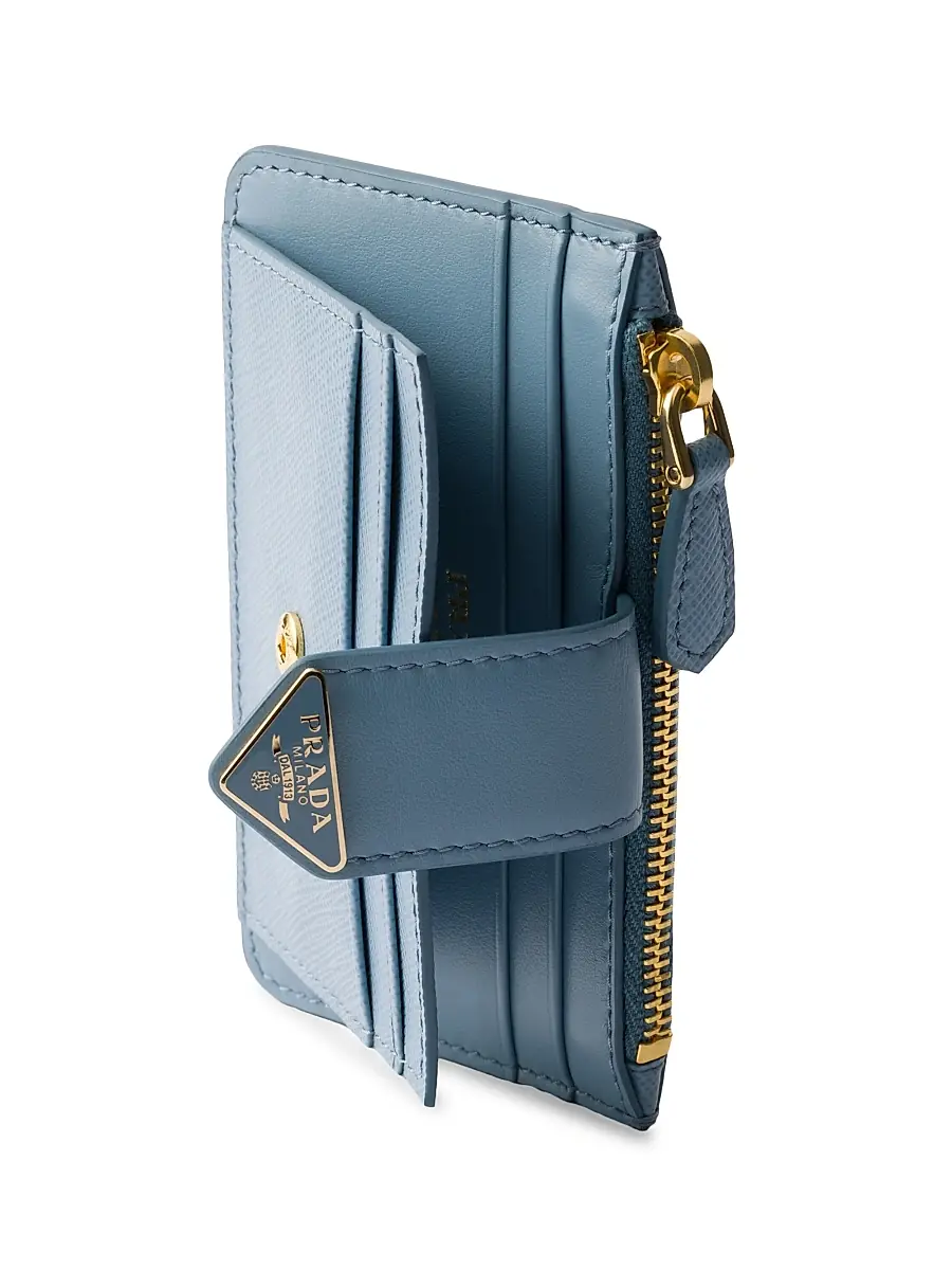 Prada Women's Saffiano and Smooth Leather Card Holder | Thumbnail 2 Prada Women's Saffiano and Smooth Leather Card Holder | Thumbnail 2