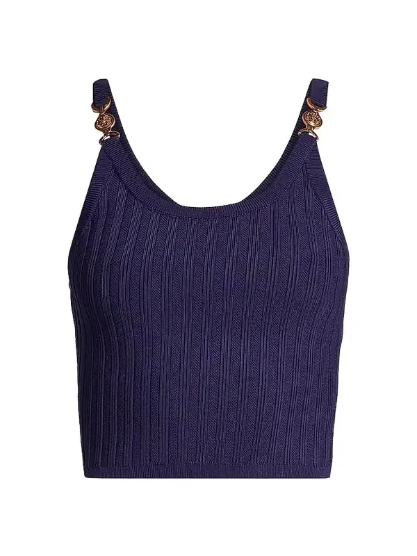 Women's La Vacanza Mesh Rib-Knit Hardware Top