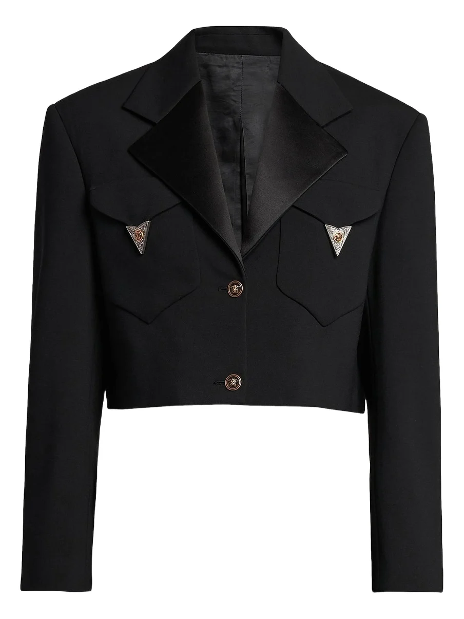 Women's La Vacanza Hardware-Embellished Wool Crop Blazer