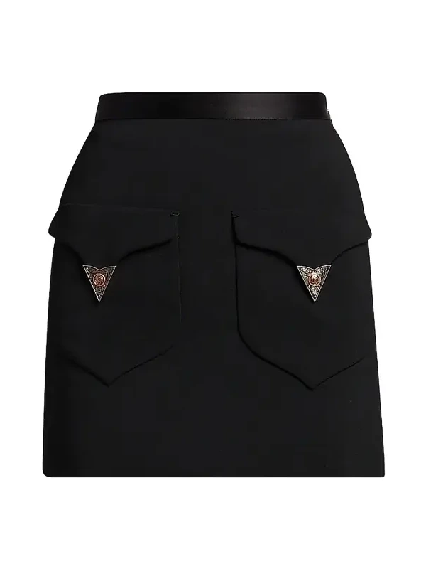Women's La Vacanza Hardware-Embellished Wool Miniskirt Women's La Vacanza Hardware-Embellished Wool Miniskirt