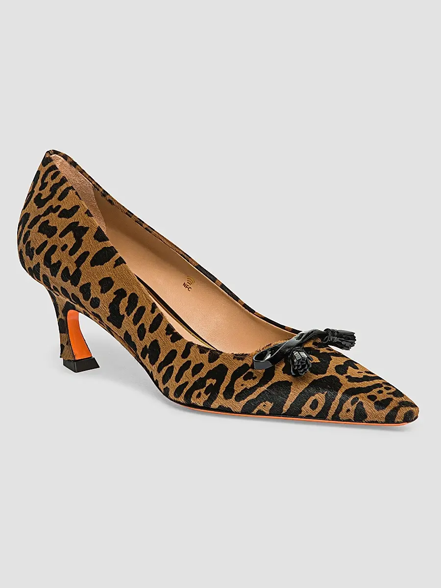Santoni Women's Adri 55MM Leopard-Print Calf Hair Pumps | Thumbnail 2 Santoni Women's Adri 55MM Leopard-Print Calf Hair Pumps | Thumbnail 2
