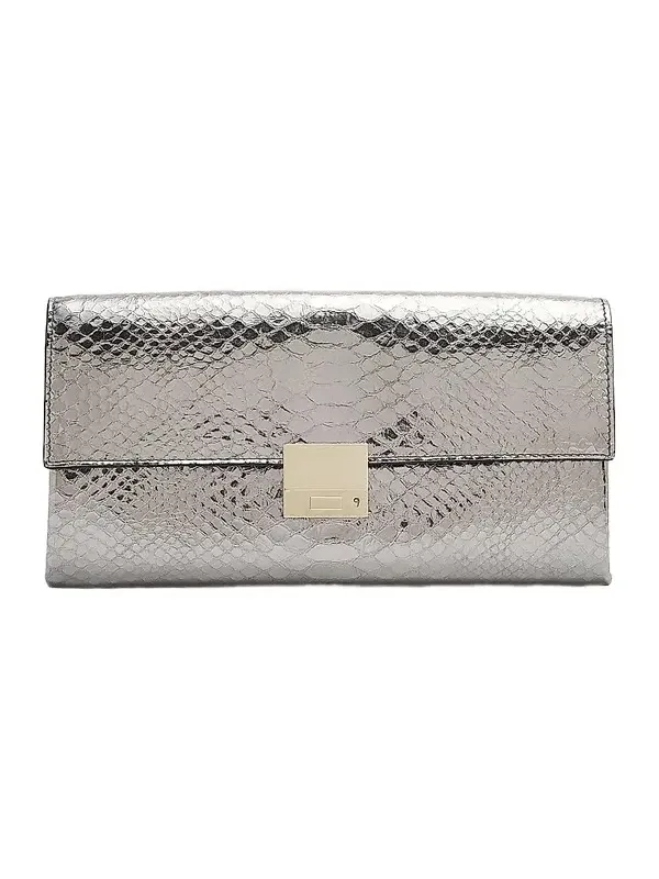 Women's Jean Python-Embossed Leather Clutch Women's Jean Python-Embossed Leather Clutch