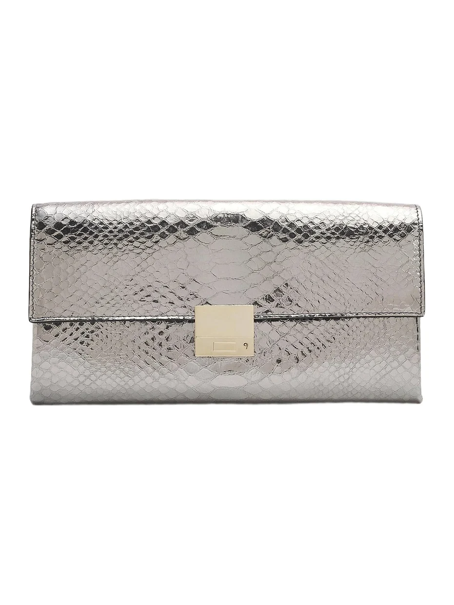 Women's Jean Python-Embossed Leather Clutch Women's Jean Python-Embossed Leather Clutch