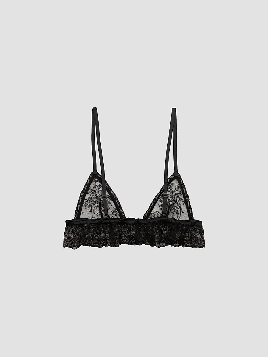 Dolce & Gabbana Women's Floral Lace Ruffle Soft Cup Bra | Thumbnail 2