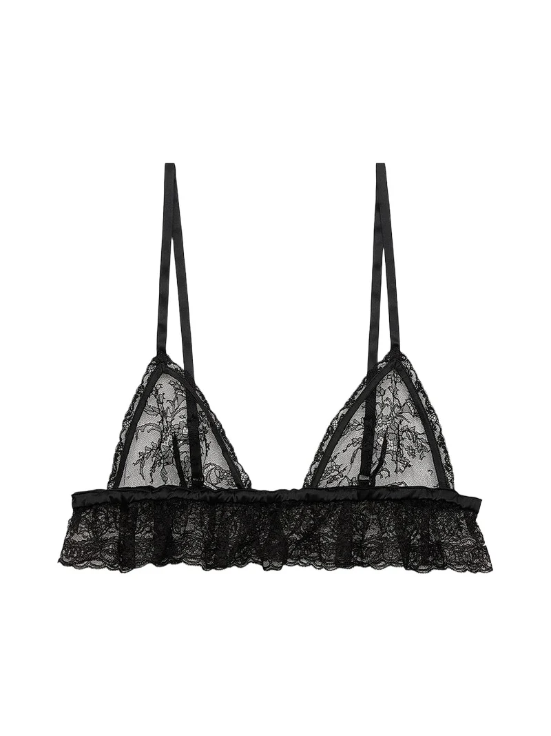 Dolce & Gabbana Women's Floral Lace Ruffle Soft Cup Bra