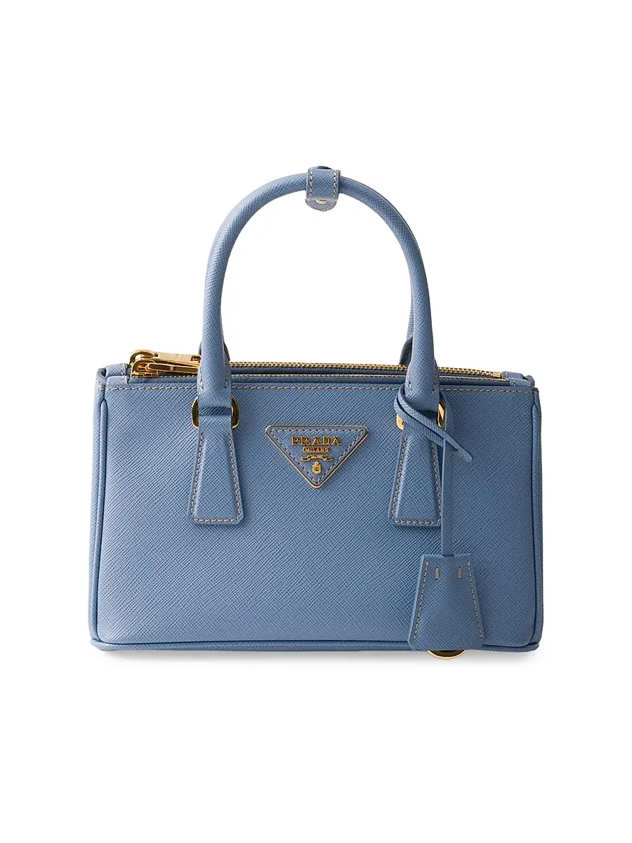 Prada Women's Galleria Saffiano Leather Mini Top Handle Bag - Blue | Image 1 Prada Women's Galleria Saffiano Leather Mini Top Handle Bag - Blue | Image 1