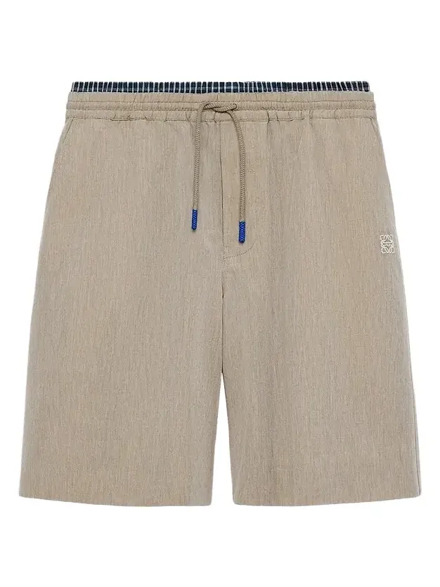 Men's Layered-Waistband Cotton-Wool Blend Shorts Men's Layered-Waistband Cotton-Wool Blend Shorts
