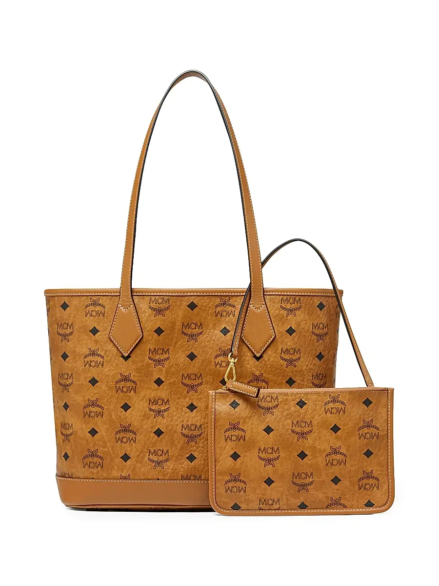 MCM Women's Small Liz Visetos Canvas Shopper Tote Bag | Thumbnail 4