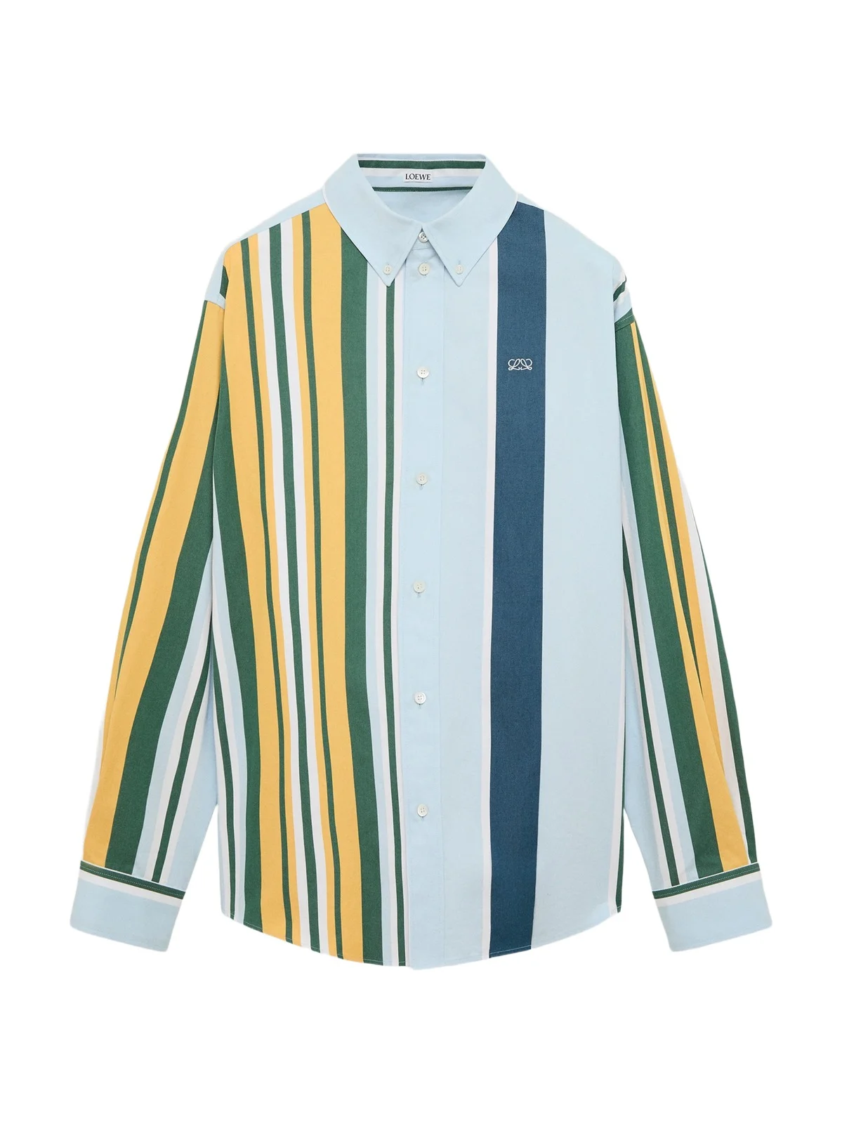 Men's Colorblock Stripe Cotton Shirt