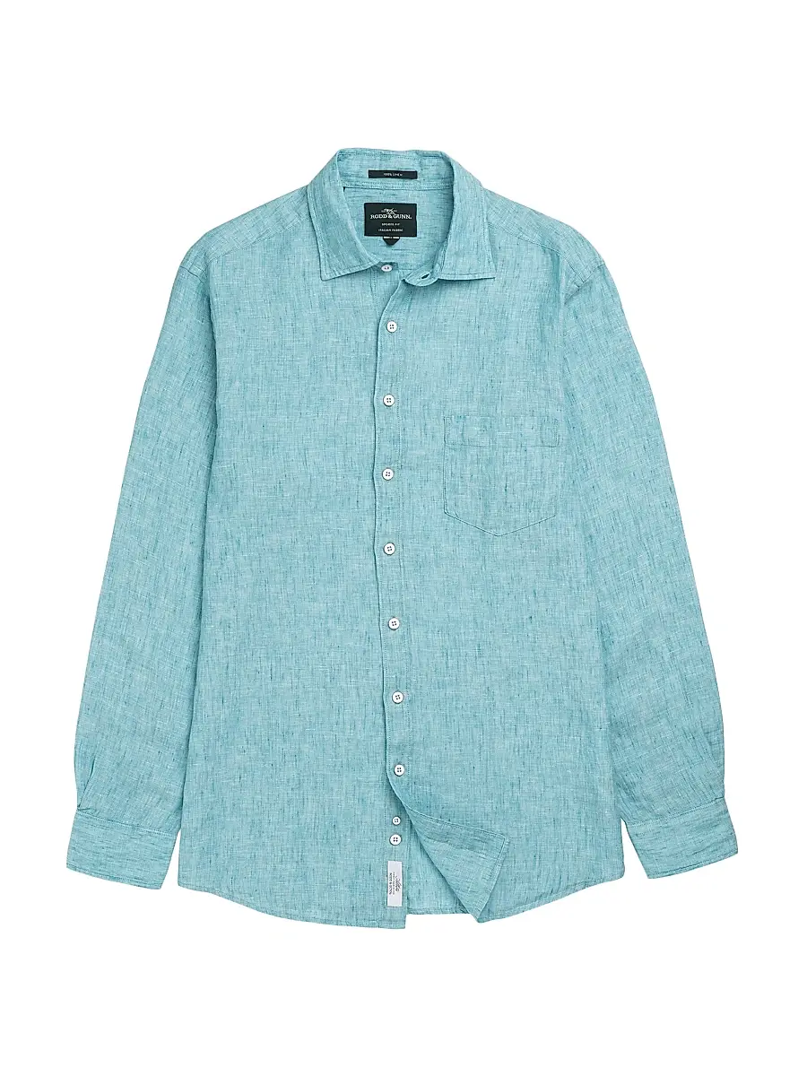 Rodd & Gunn Men's Coromandel Textured Shirt - Washed Teal - Size XL | Image 1 Rodd & Gunn Men's Coromandel Textured Shirt - Washed Teal - Size XL | Image 1