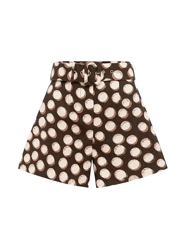 Women's Paula Polka Dot Linen Corset-Style Shorts Women's Paula Polka Dot Linen Corset-Style Shorts