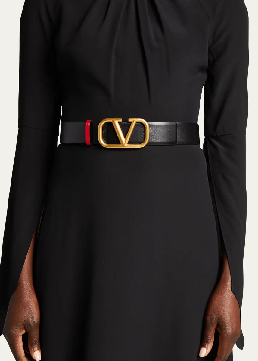 Valentino Garavani VLogo Reversible Leather Belt, 30mm | Thumbnail 2 Valentino Garavani VLogo Reversible Leather Belt, 30mm | Thumbnail 2