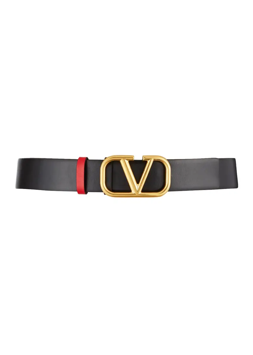 Valentino Garavani VLogo Reversible Leather Belt, 30mm | Thumbnail 3 Valentino Garavani VLogo Reversible Leather Belt, 30mm | Thumbnail 3