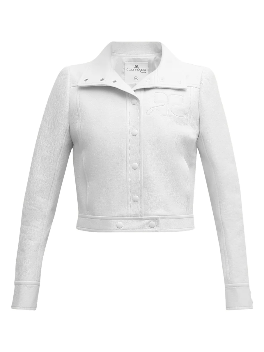 Textured Vinyl Crop Jacket Textured Vinyl Crop Jacket