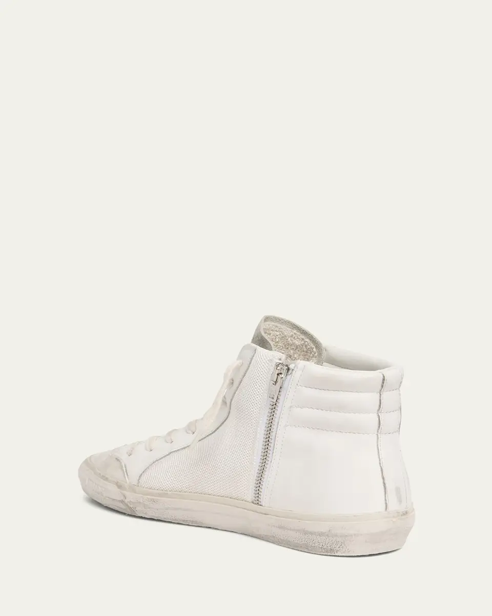 Golden Goose Slide Leather Mesh Mid-Top Sneakers | Thumbnail 4 Golden Goose Slide Leather Mesh Mid-Top Sneakers | Thumbnail 4