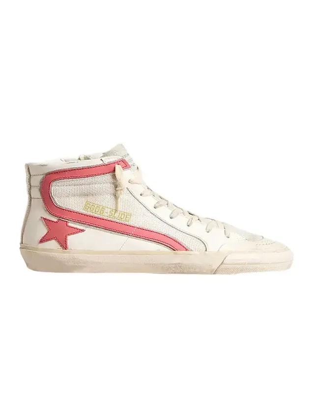 Slide Leather Mesh Mid-Top Sneakers Slide Leather Mesh Mid-Top Sneakers