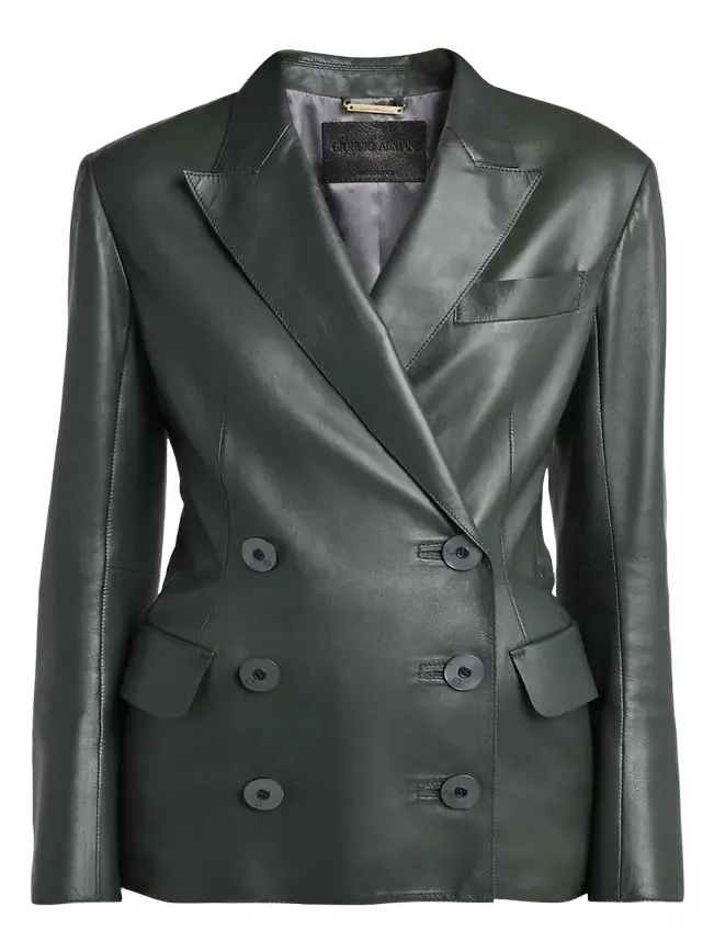 Tailored Leather Blazer Jacket Tailored Leather Blazer Jacket