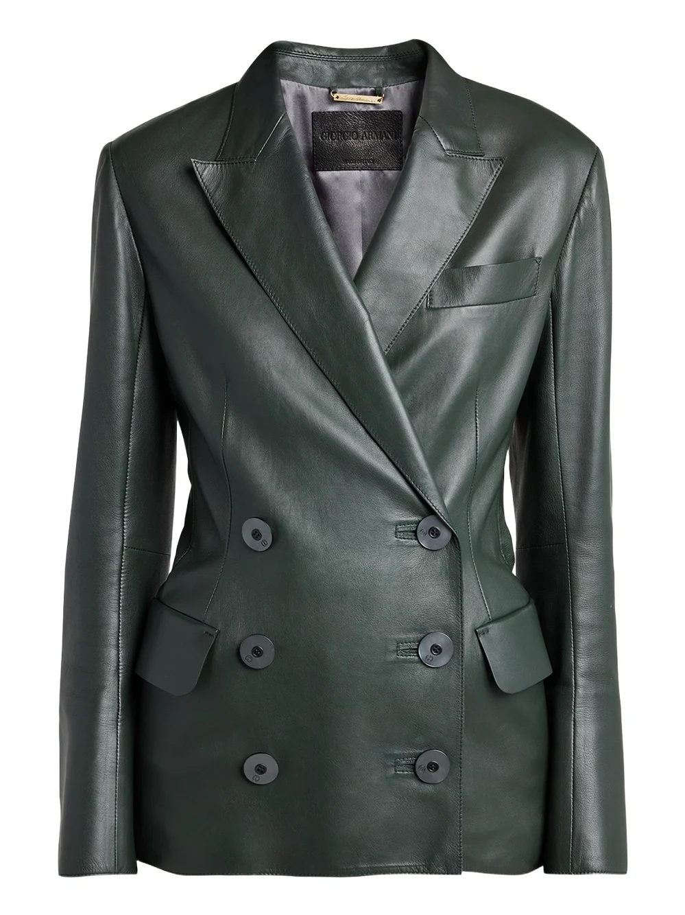 Giorgio Armani Tailored Leather Blazer Jacket